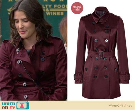 robin scherbatsky burberry coat|Robin’s red/burgundy/wine satin trench coat on How I Met.